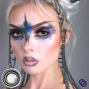 Eyemi Black White Spiral Prescription Cosplay Colored Contact Lenses