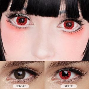 Eyemi Bloody Eye Red Prescription Cosplay Colored Contact Lenses