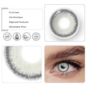 Eyemi Fox's Eye Grey Prescription Colored Contact Lenses