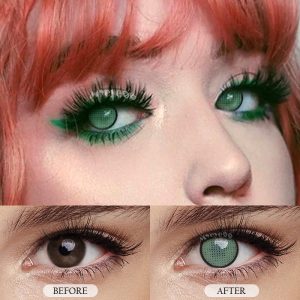 Coloredeye Blind Mesh Green Prescription Cosplay Colored Contact Lenses