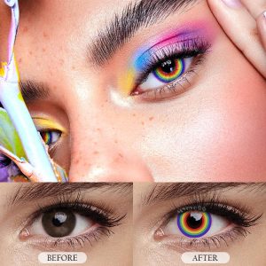 Eyemi Circle Rainbow Prescription Cosplay Colored Contact Lenses