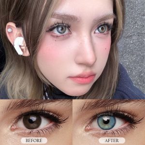 Eyemi Iced American Blue Grey Prescription Colored Contact Lenses
