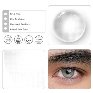 Eyemi Aurora Grey Prescription Men Colored Contact Lenses