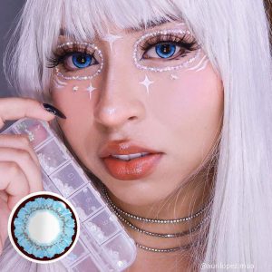 Eyemi Sunflower Blue Prescription Cosplay Colored Contact Lenses