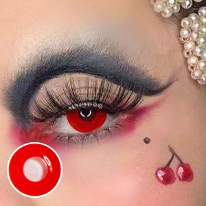 Eyemi Vampire Red Block Prescription Cosplay Colored Contact Lenses