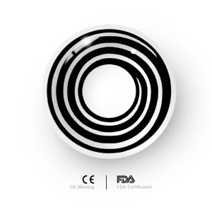 Eyemi Black White Spiral Prescription Cosplay Colored Contact Lenses
