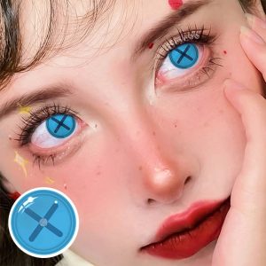Eyemi Blind Button Eye Blue Cosplay Colored Contact Lenses