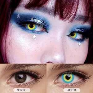 Eyemi Block Blue & Yellow Prescription Cosplay Colored Contact Lenses