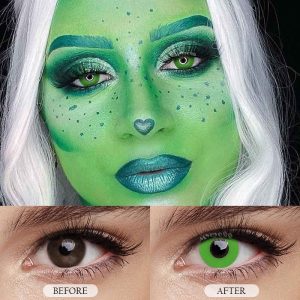 Coloredeye Green Block Cosplay Prescription Colored Contact Lenses