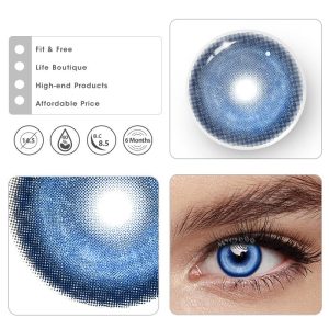 Eyemi Cyber Dark Blue Prescription Cosplay Colored Contact Lenses | 1 Year