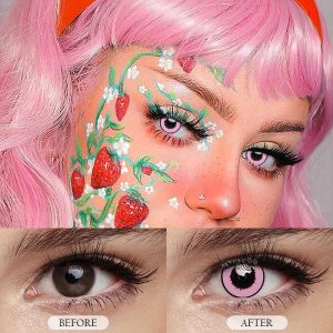 Eyemi Elements Pink Prescription Cosplay Colored Contact Lenses