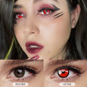 Eyemi Black Lobelia Red Cosplay Colored Contact Lenses