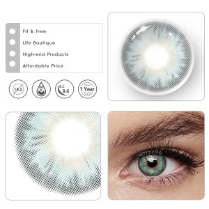 Eyemi Tiny Iris Green Large Pupil Prescription Colored Contact Lenses