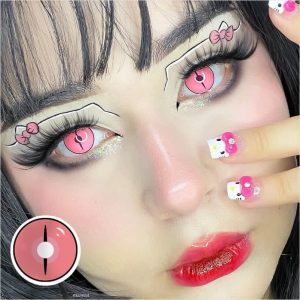 Eyemi Blind Kamado Nezuko Ghost Prescription Cosplay Colored Contact Lenses