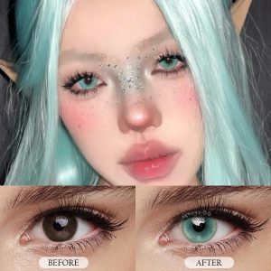 Eyemi Lunar Glitter Green Prescription Colored Contact Lenses