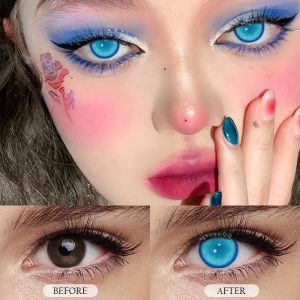 Eyemi Hatsune Miku Blue Prescription Cosplay Colored Contact Lenses