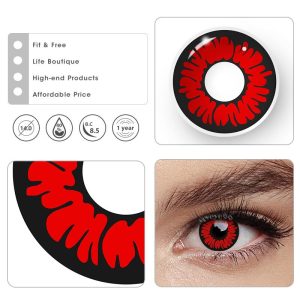 Eyemi Peony Red Prescription Cosplay Colored Contact Lenses
