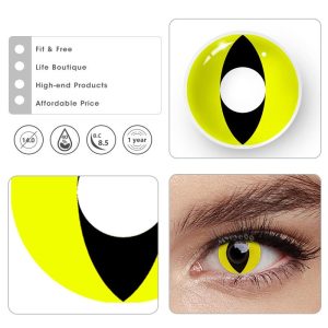 Eyemi Yellow Cat Eyes Prescription Cosplay Colored Contact Lenses