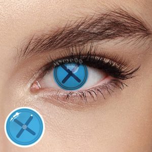 Eyemi Blind Button Eye Blue Cosplay Colored Contact Lenses