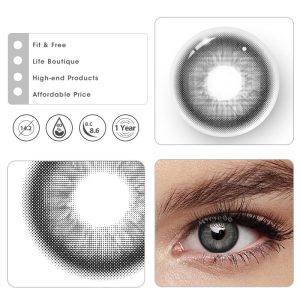 Eyemi Unspoken Mirage Grey Black Prescription Colored Contact Lenses