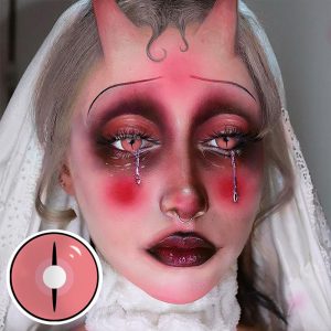 Eyemi Blind Kamado Nezuko Ghost Prescription Cosplay Colored Contact Lenses