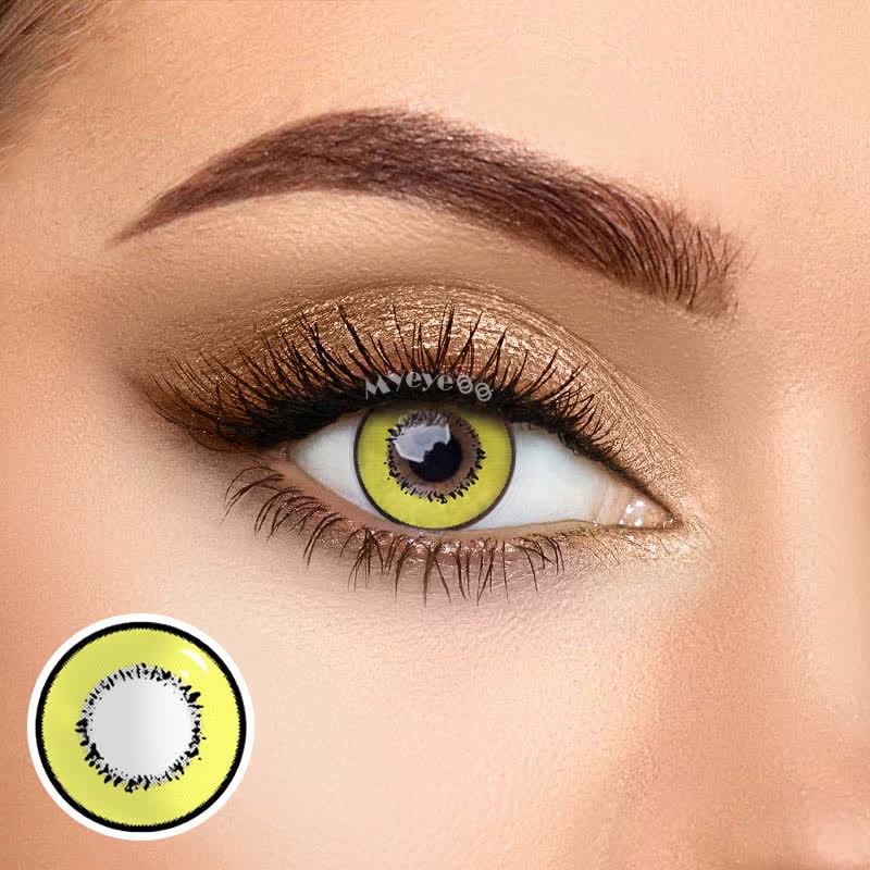 Coloredeye Elements Yellow Prescription Cosplay Colored Contact Lenses
