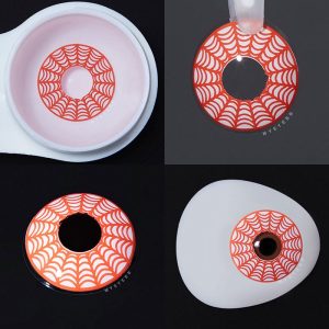Eyemi Spider Web Red Prescription Cosplay Colored Contact Lenses