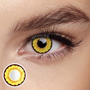 Eyemi Sunflower Yellow Brown Prescription Cosplay Colored Contact Lenses