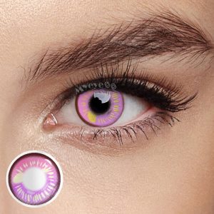 Eyemi Anime Tear Pink Prescription Cosplay Colored Contact Lenses
