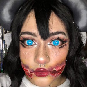 Eyemi Blind Button Eye Blue Cosplay Colored Contact Lenses