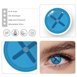 Eyemi Blind Button Eye Blue Cosplay Colored Contact Lenses