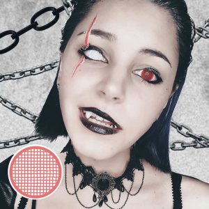 Coloredeye Blind Red Mesh Cosplay Colored Contact Lenses