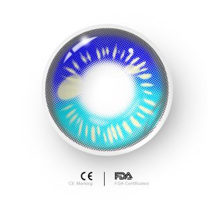 Eyemi Anime Tear Blue Prescription Cosplay Colored Contact Lenses