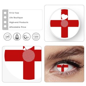 Coloredeye Blind Red Cross Cosplay Colored Contact Lenses
