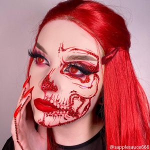 Coloredeye Blind Red Mesh Cosplay Colored Contact Lenses