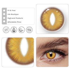 Eyemi Dragon Eye Gold Brown Prescrition Cosplay Colored Contact Lenses丨1 Day