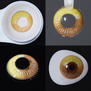 Eyemi Anime Tear Yellow Prescription Cosplay Colored Contact Lenses
