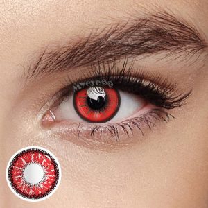 Eyemi Red Prescription Cosplay Colored Contact Lenses