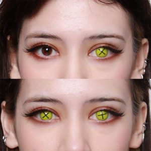 Eyemi Blind Button Eye Green Cosplay Colored Contact Lenses
