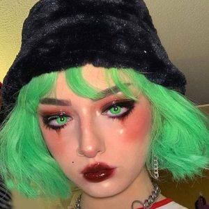 Eyemi Green Block Cosplay Prescription Colored Contact Lenses