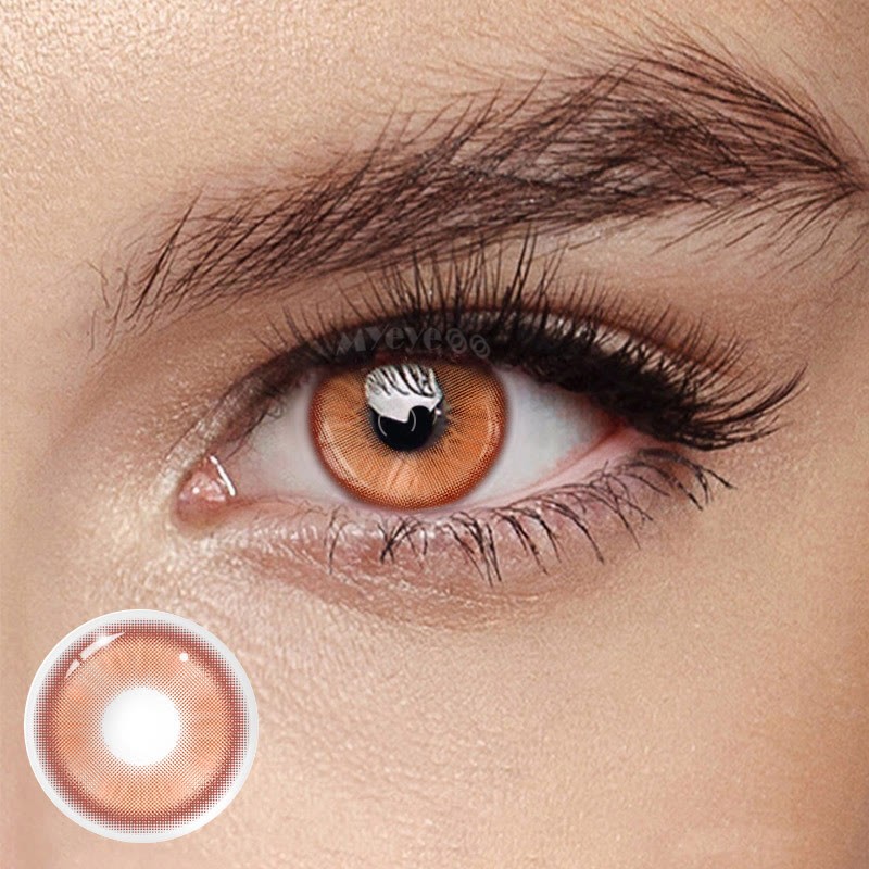Eyemi Magic Coral Orange Brown Prescription Colored Contact Lenses