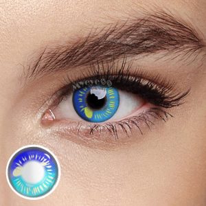 Eyemi Anime Tear Blue Prescription Cosplay Colored Contact Lenses