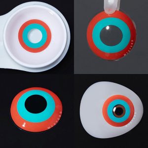 Eyemi Block Red & Green Prescription Cosplay Colored Contact Lenses