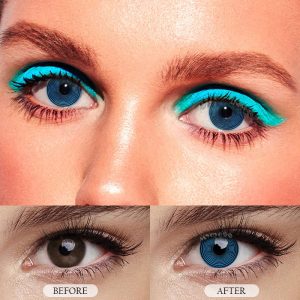 Eyemi Blue Swirl Prescription Cosplay Colored Contact Lenses