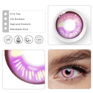 Eyemi Anime Tear Pink Prescription Cosplay Colored Contact Lenses