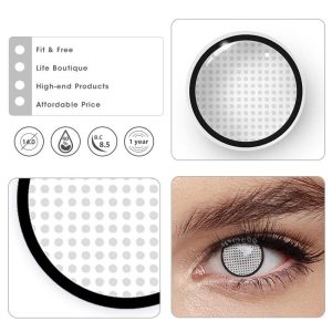 Coloredeye Blind White Manson Mesh Prescription Cosplay Colored Contact Lenses