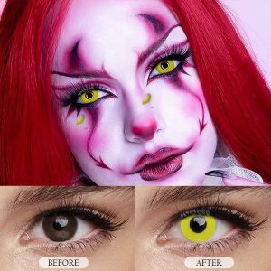 Eyemi Yellow Block Prescription Cosplay Colored Contact Lenses