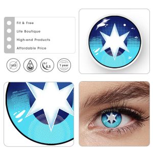 Eyemi Blind Aqua Hoshino Blue Cosplay Colored Contact Lenses