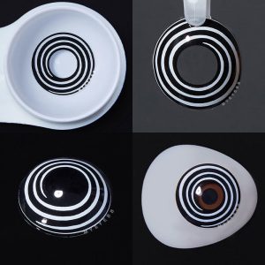Coloredeye Black White Spiral Prescription Cosplay Colored Contact Lenses