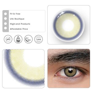 Eyemi Neala Yellow Brown Prescription Men Colored Contact Lenses